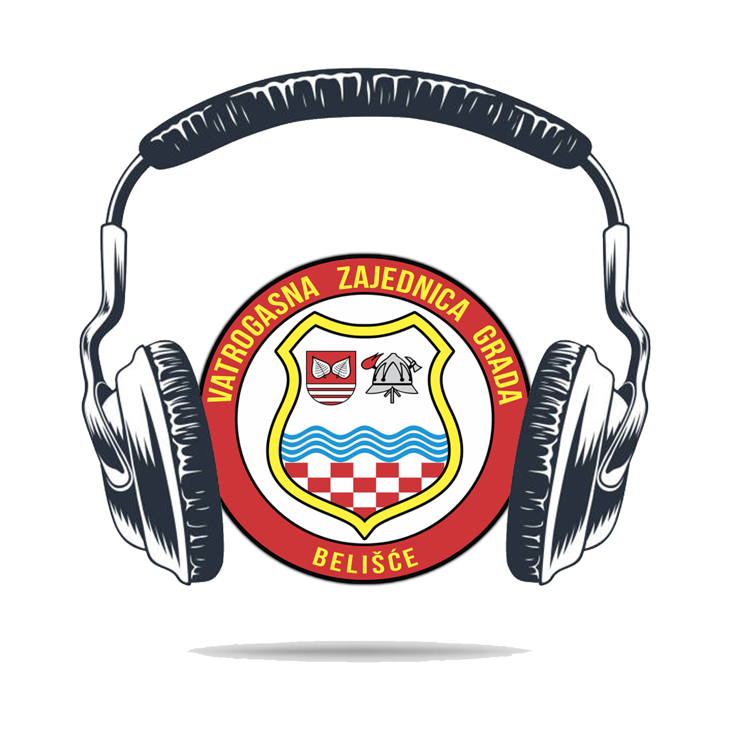 Grb Vatrogasne zajednice grada Belišće sa slušalicama